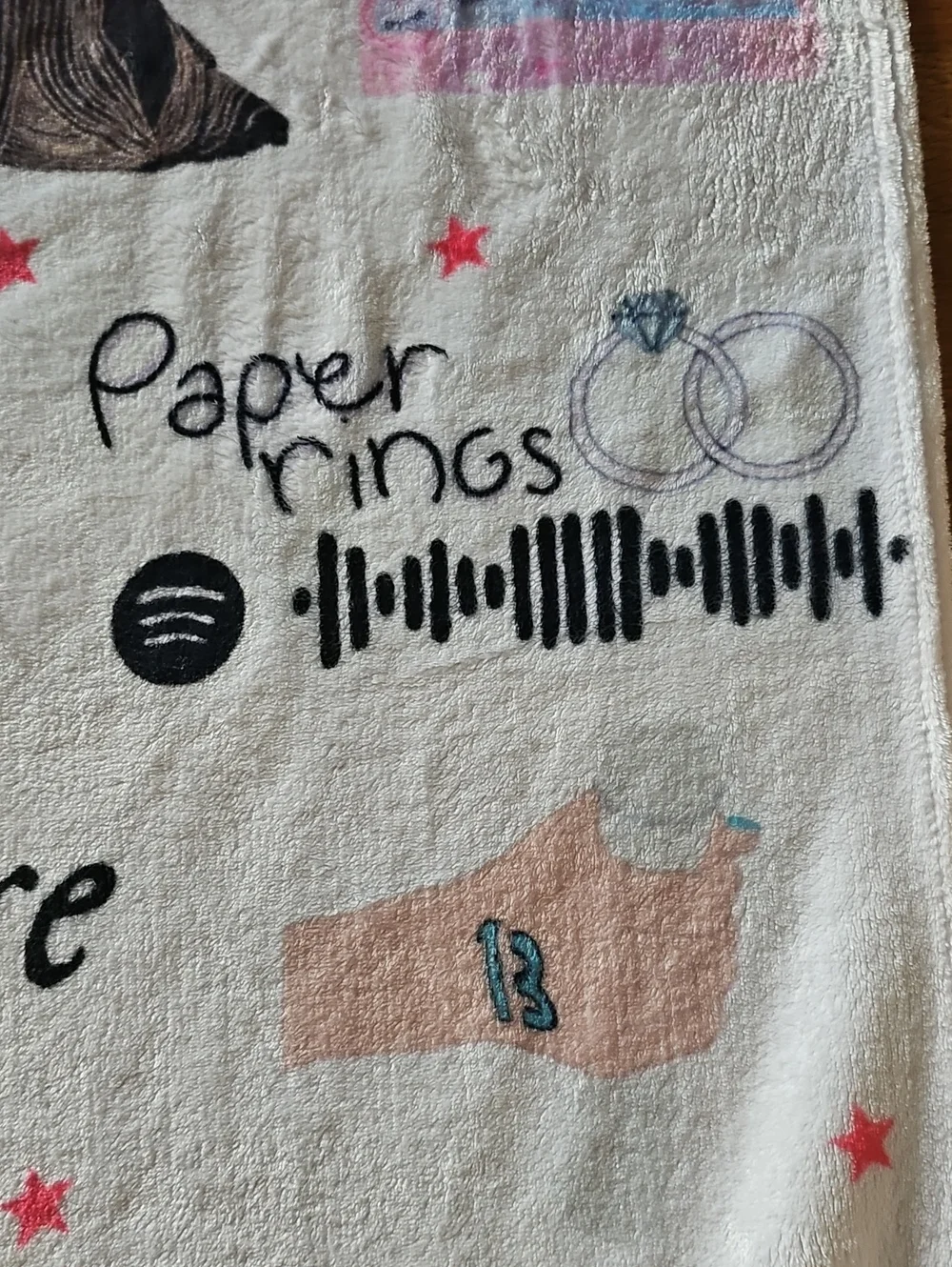 Taylor Swift White Swiftie Graphic Plushy Nap Throw Blanket Home Travel 52